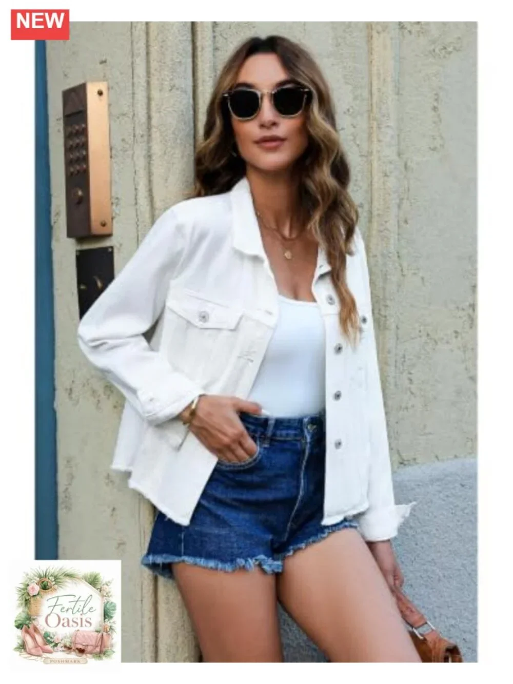 Distressed Denim Jacket for Women, Vintage Trucker Jean Jacket, Button Up